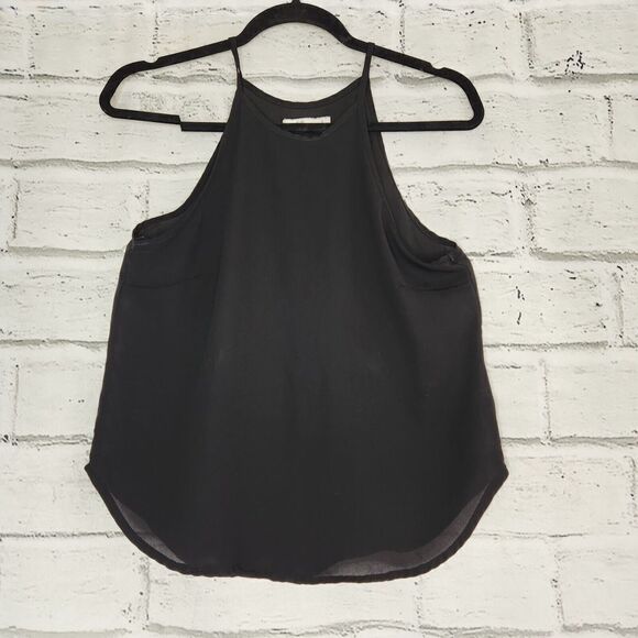 Abercrombie & Fitch High Neck Solid Black Fit And Flare Tank Top Womens Small - Picture 1 of 11